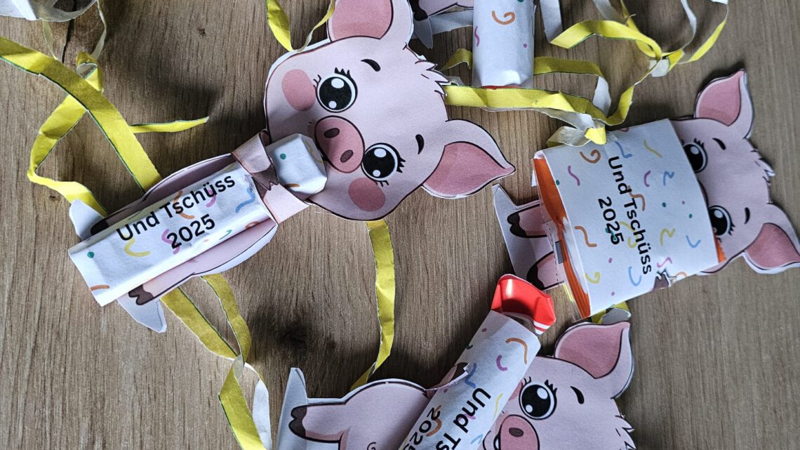 Mini-Glücksschwein für Silvester – DIY Anleitung zum Ausdrucken